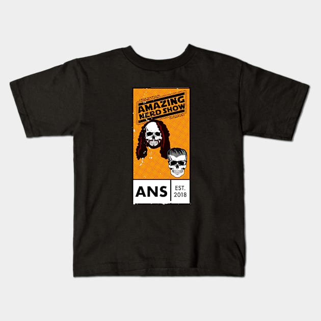 Amazing Nerd Show Comic Book Corner Distressed Kids T-Shirt by The Amazing Nerd Show 